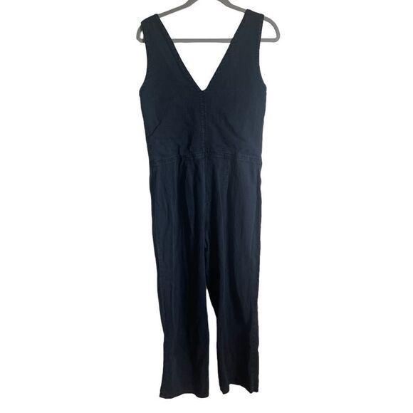 Zara TRF Collection Black Denim Jumpsuit Front Zipper Medium - Picture 6 of 11